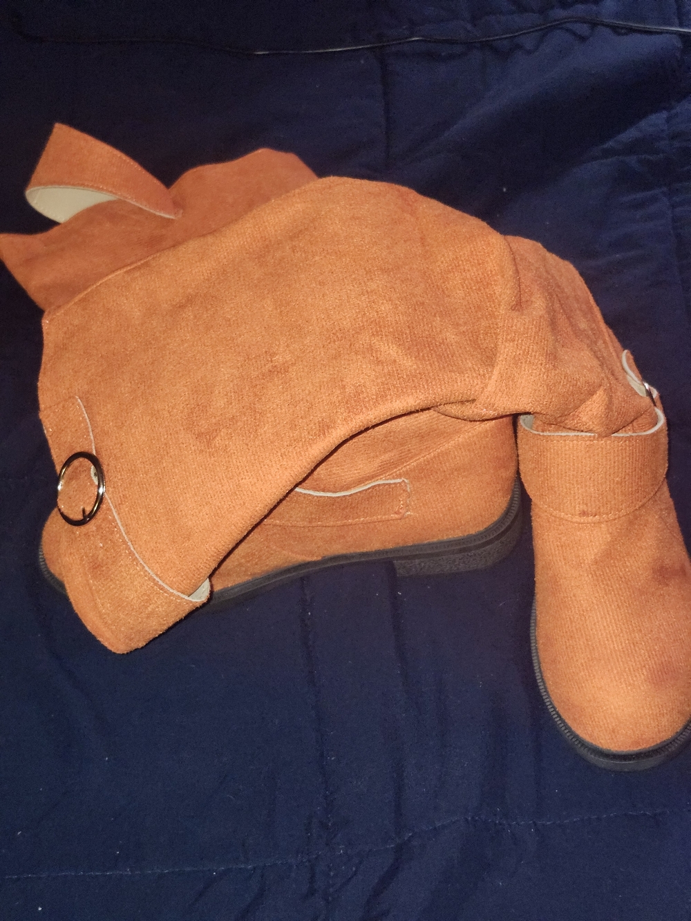 Women's Orange Suede Mid Calf Boots